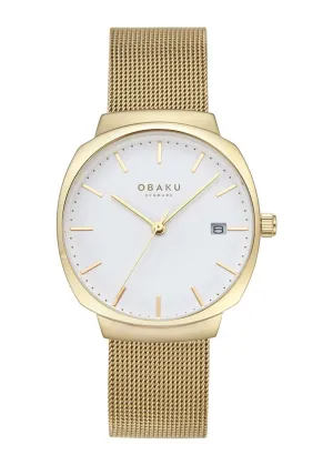 OBAKU FELT LILLE-GOLD MESH BRACELET WHITE DIAL V273LDGWMG