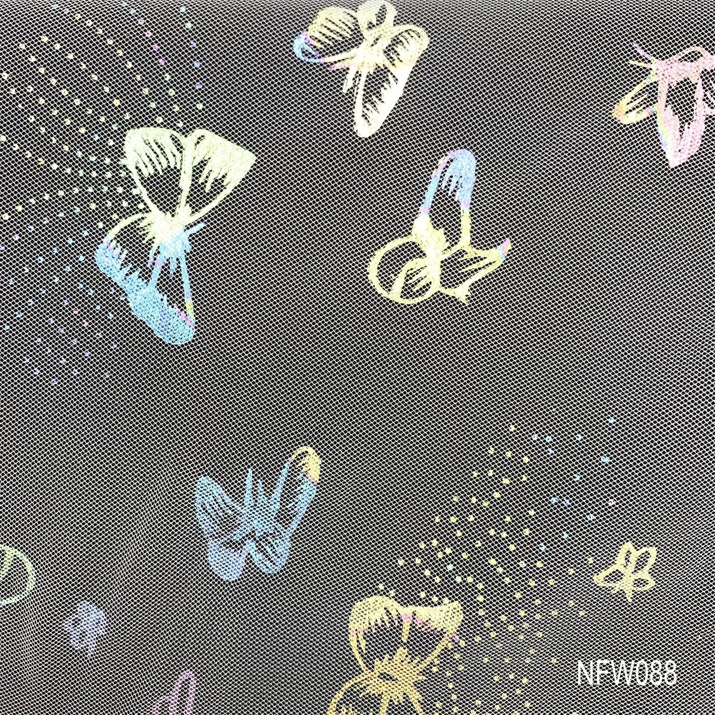 OEKO-TEX BSCI Wholesale Tulle Foil print fabric NFW086-090