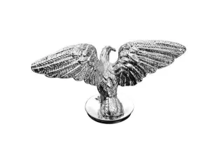 Open Winged Eagle Statue Chrome Finish Fender Ornament Mascot - Highway Hawk H02-075