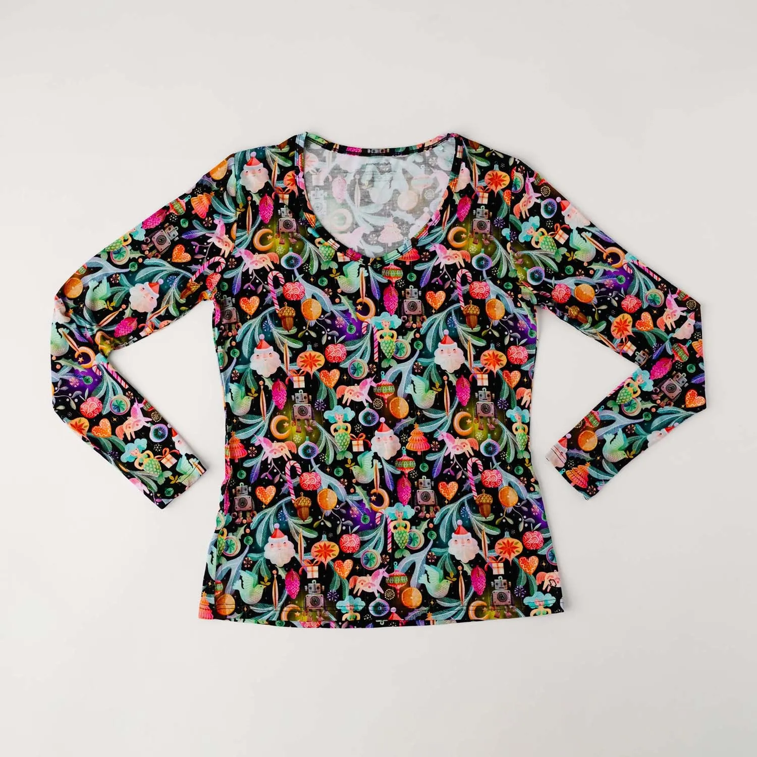 Ornamental Women's Long Sleeve Lounge V-Neck