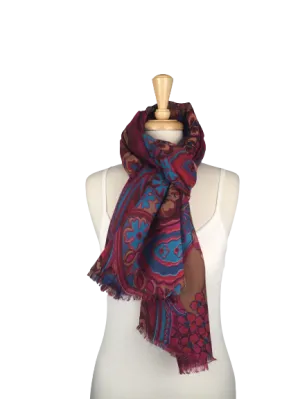 PA11 - Scarf with Ornamental Paisley Half Print