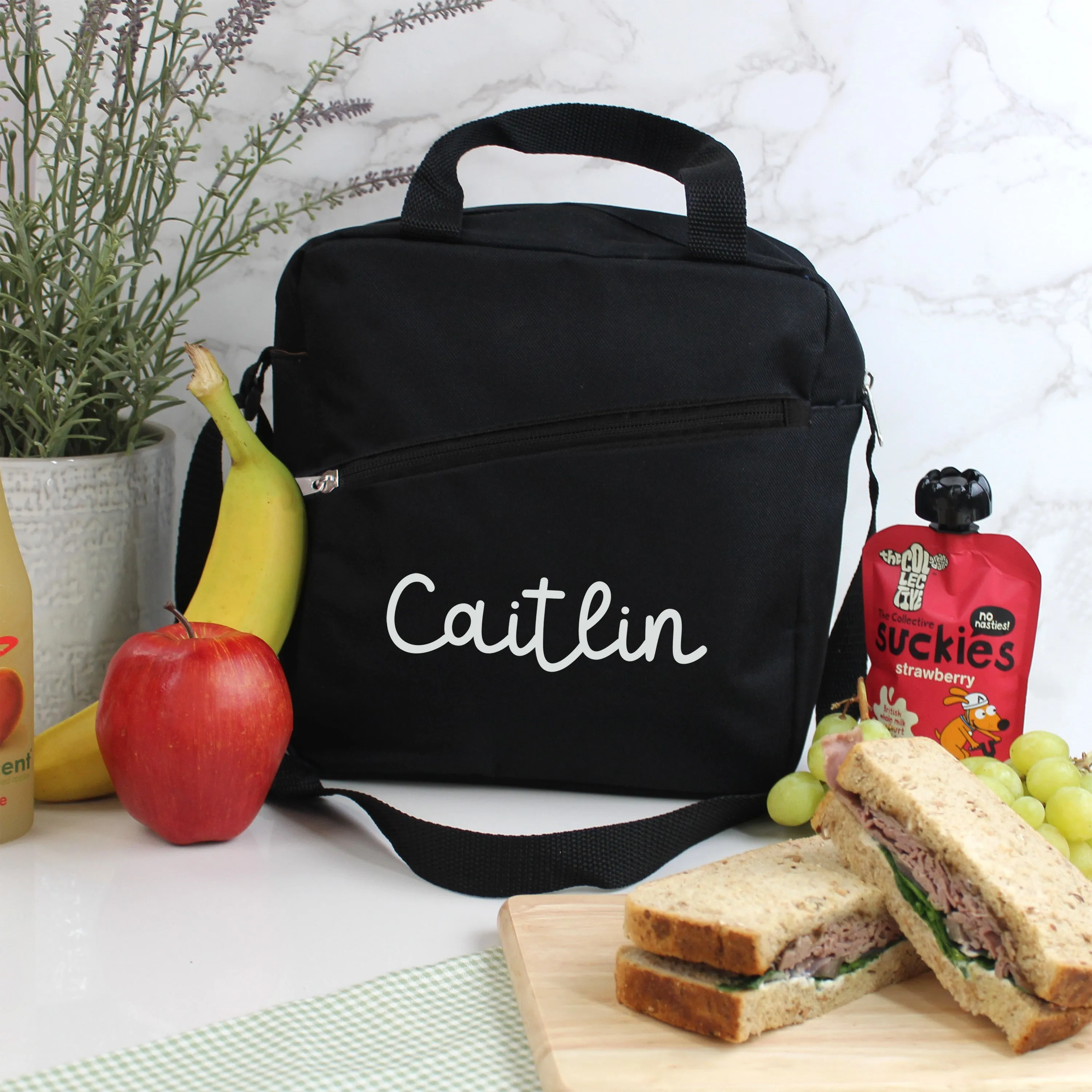 Personalised Kids Insulated Lunch Bag with Shoulder Strap & Carry Handle