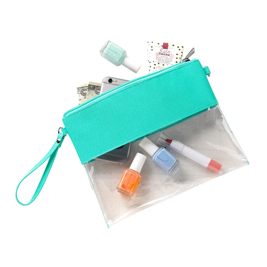 Personalized Clear Stadium Approved Crossbody Purse, Clutch, Wristlet, Concert In Mint