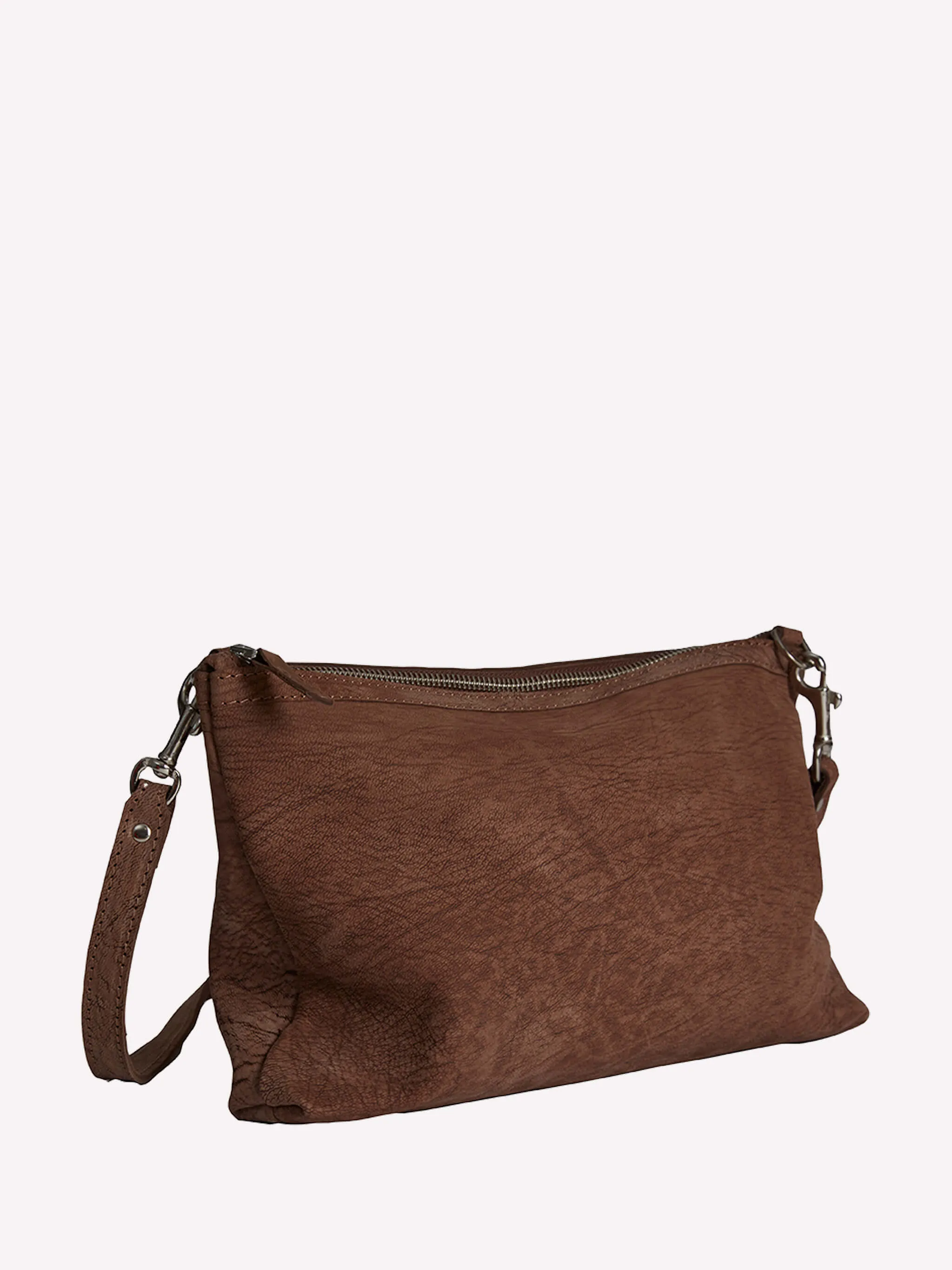 Peter Crossbody Bag in Nubuck - Bitter Chocolate