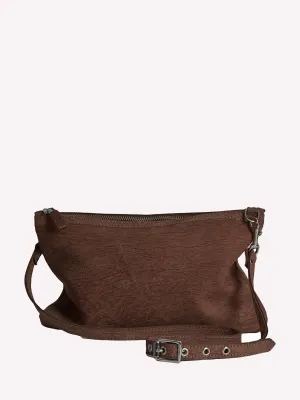 Peter Crossbody Bag in Nubuck - Bitter Chocolate