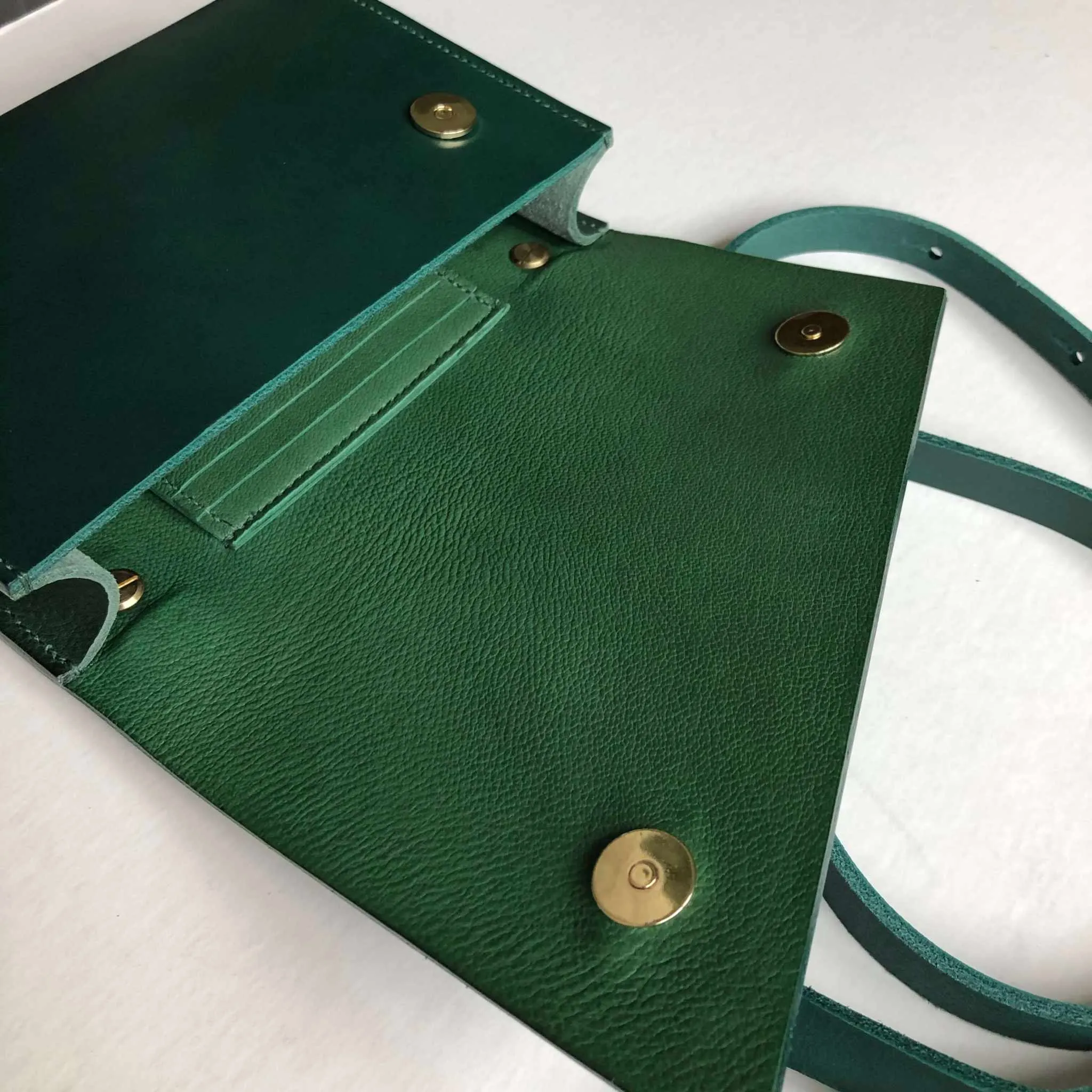 Pioneer Mini Green Leather Crossbody Bag