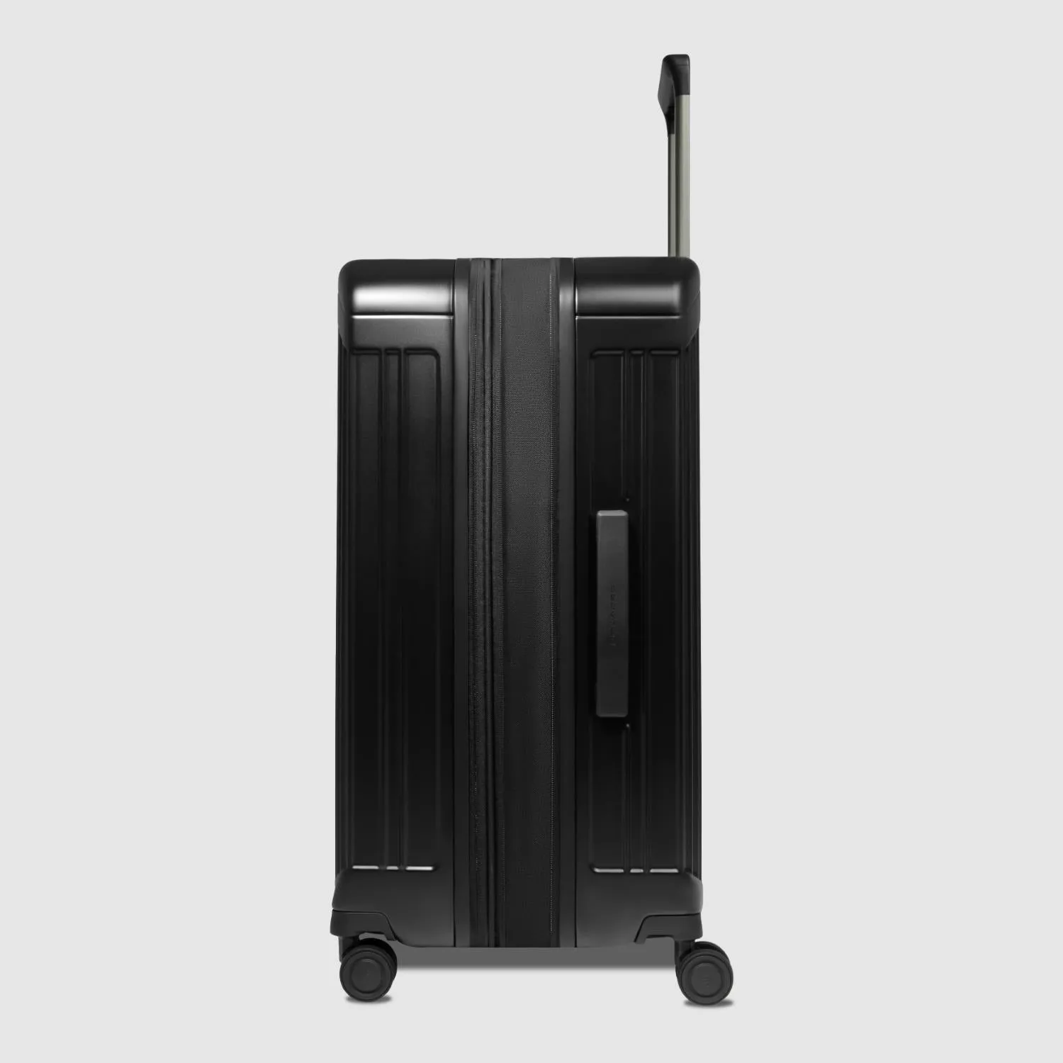 Piquadro Pq-Light Large Size Expandable Trolley With 4 Wheels In Polycarbonate Matt Black