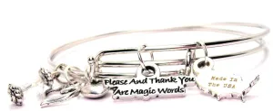 Please And Thank You Are Magic Words Expandable Bangle Bracelet Set