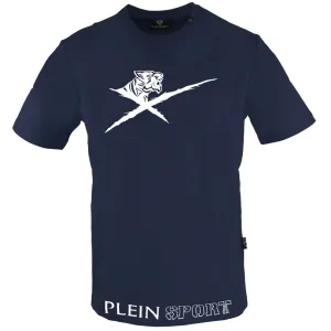 Plein Sport Large Striking Logo Navy Blue T Shirt