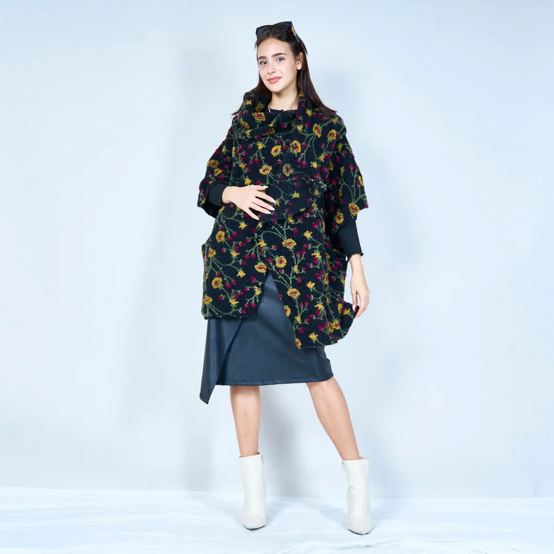 Polka dot hooded knit cape wholesale