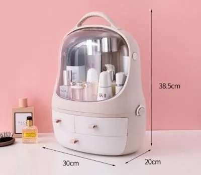 Portable Make Up Organizer with Dust Cover and Drawers