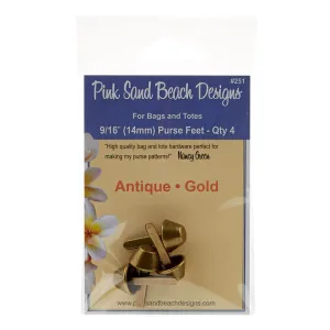 Purse Feet - 9/16" Antique Gold