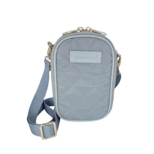 Quilted Nylon Crossbody- Stone Grey