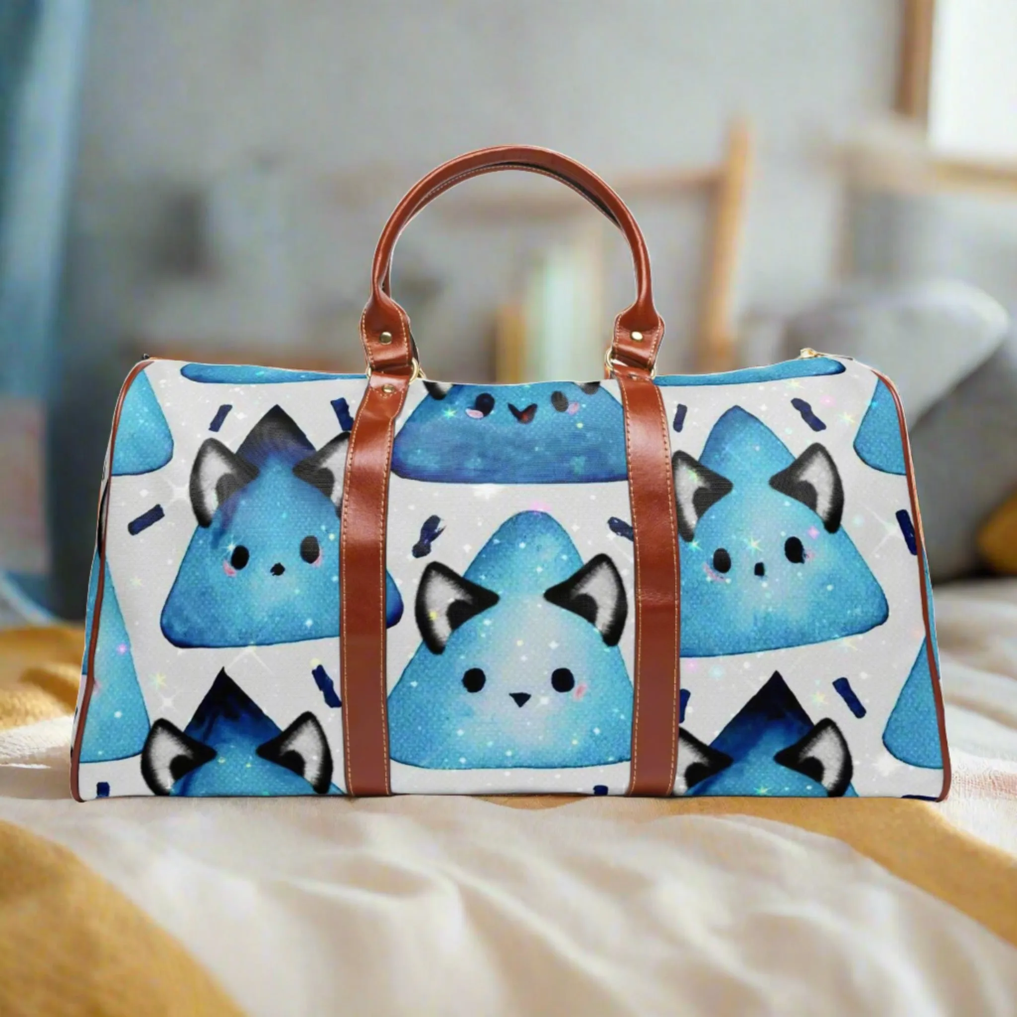 "Kawaii Kitten Meow-angle" Waterproof Travel Bag