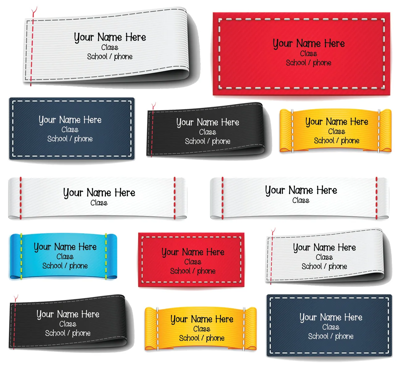 ""Plain Stitches" School labels packs