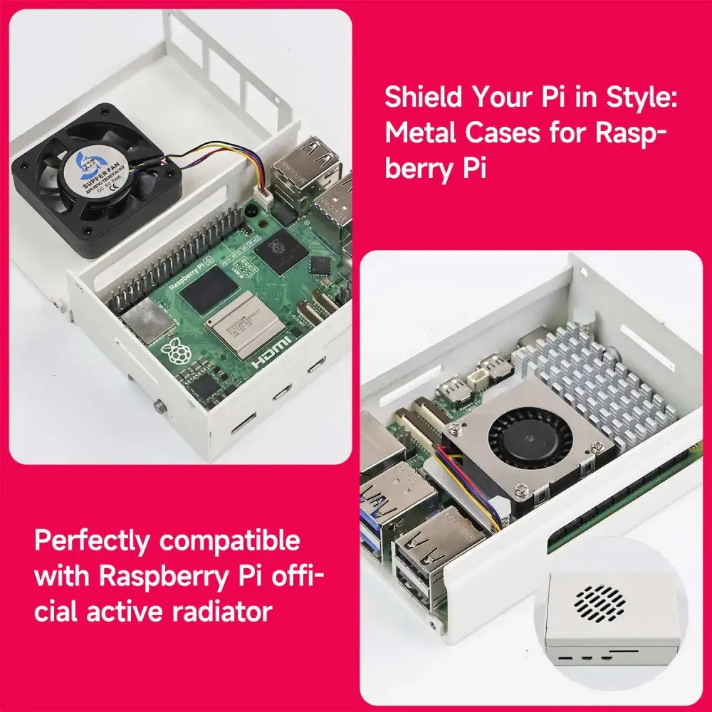 Raspberry Pi 5 Metal Case with PWM Cooling Fan