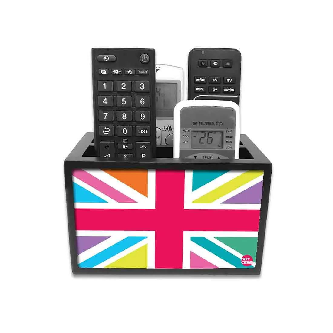 Remote Control Stand Holder Organizer For TV / AC Remotes -  Multicolor Flag