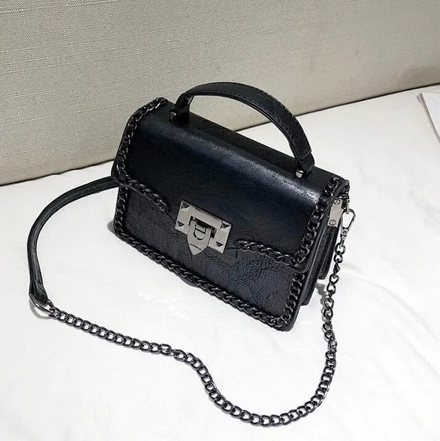 Retro Fashion Female Square Leather Bag