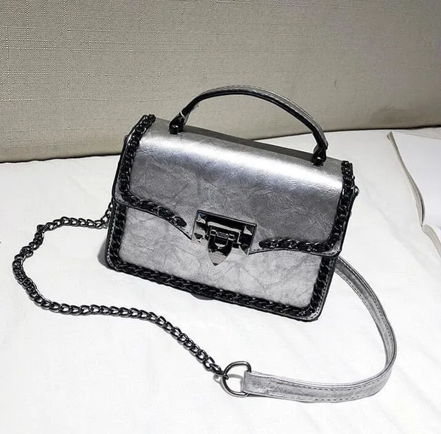 Retro Fashion Female Square Leather Bag