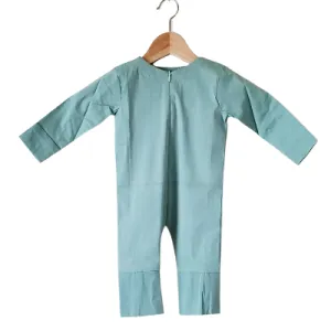 Sage Green Boho Grow With Me Adjustable Unisex Rompers Baby Clothes For Girls & Boys