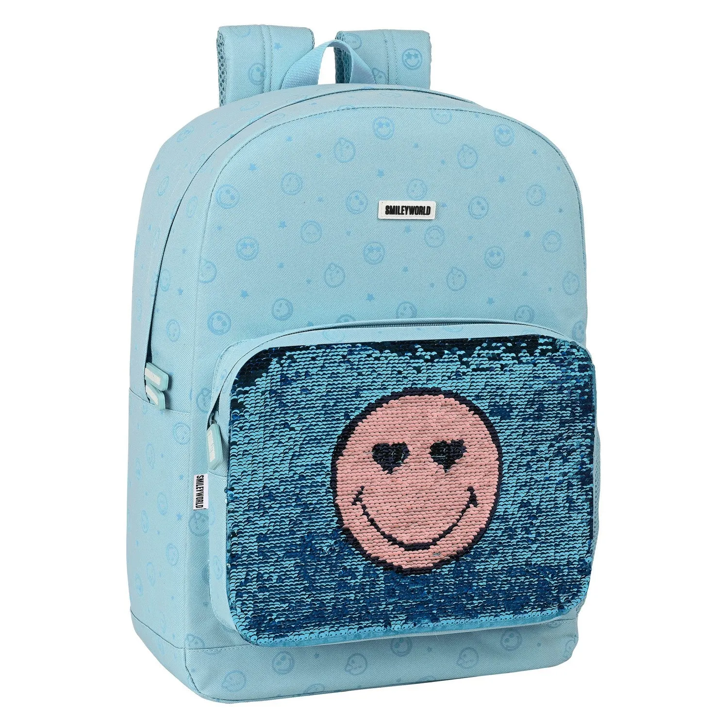 School Bag Smiley M754 Blue 32 x 43 x 14 cm