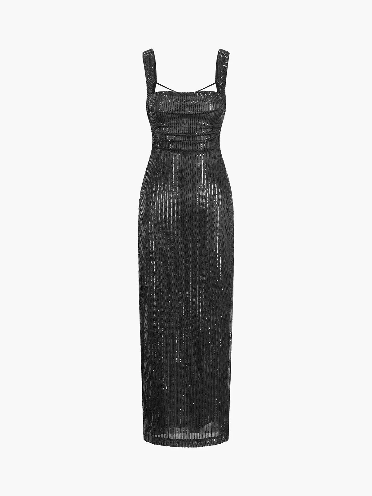 Sequined Open Graceful Back Midi Dress