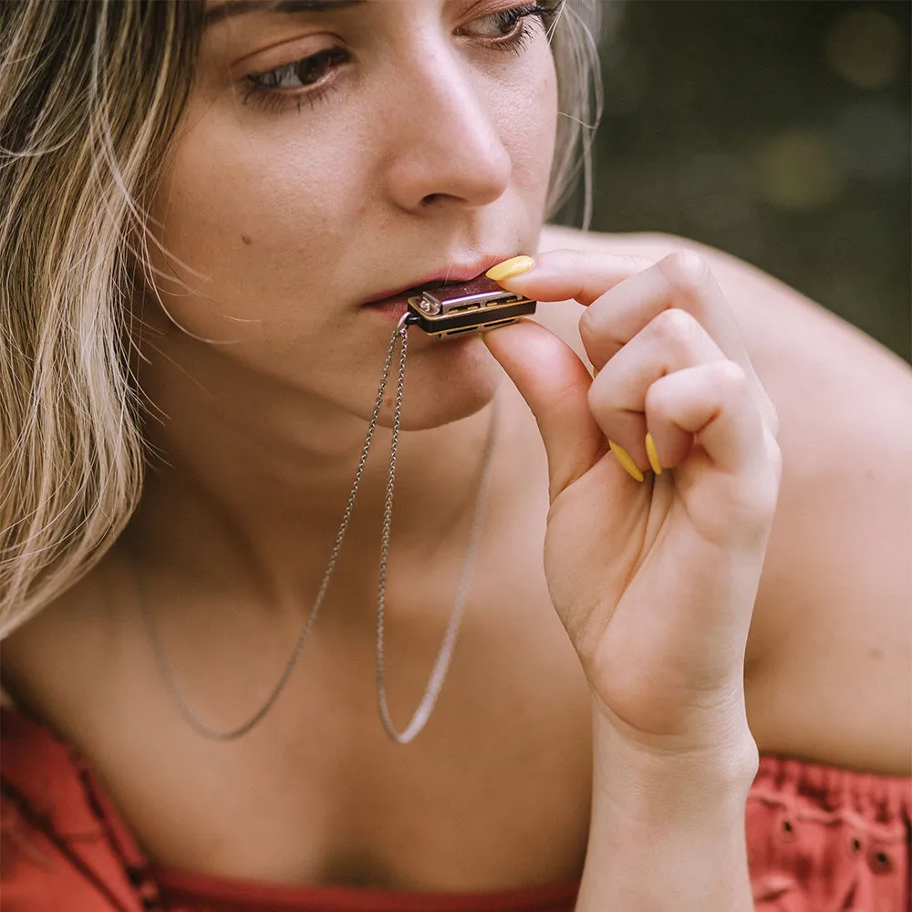 SILVER HARMONICA NECKLACE