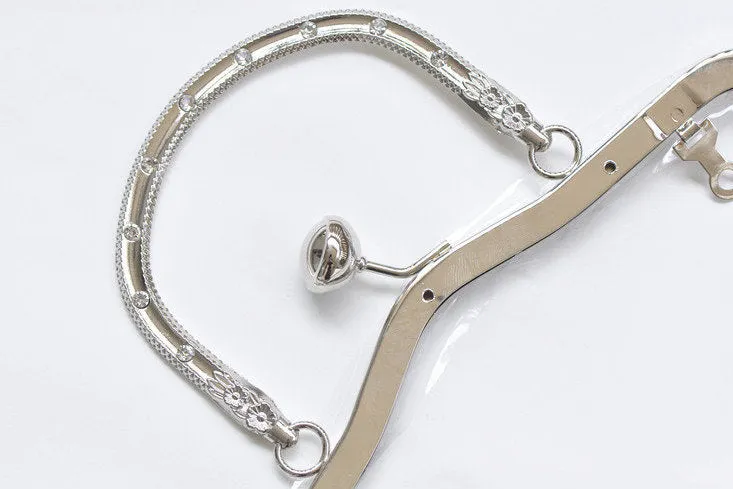 Silver Purse Frame Clutch Bag Handle Purse Frame With Screws 20.5cm ( 8")