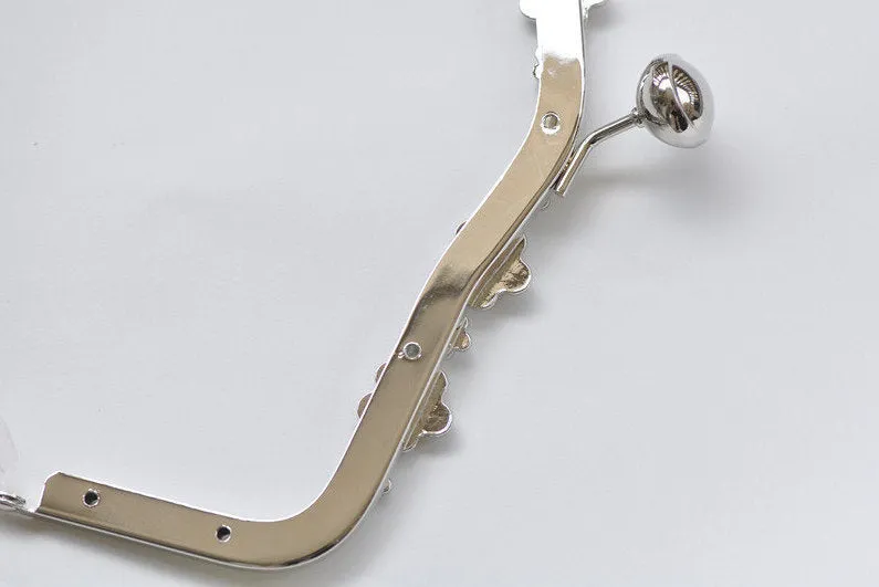 Silver Purse Frame Clutch Bag Handle Purse Frame With Screws 20.5cm ( 8")