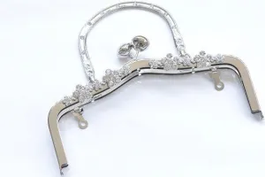 Silver Purse Frame Clutch Bag Handle Purse Frame With Screws 20.5cm ( 8")