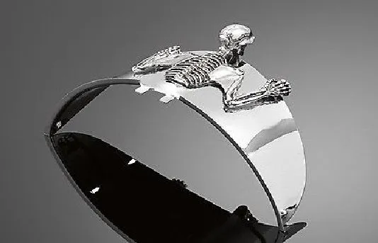 Skeleton Skull Chrome Statue Fender/Visor Ornament - S - Highway Hawk H66-070