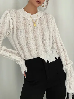 Snowflake Crochet Graceful Knit Shirt