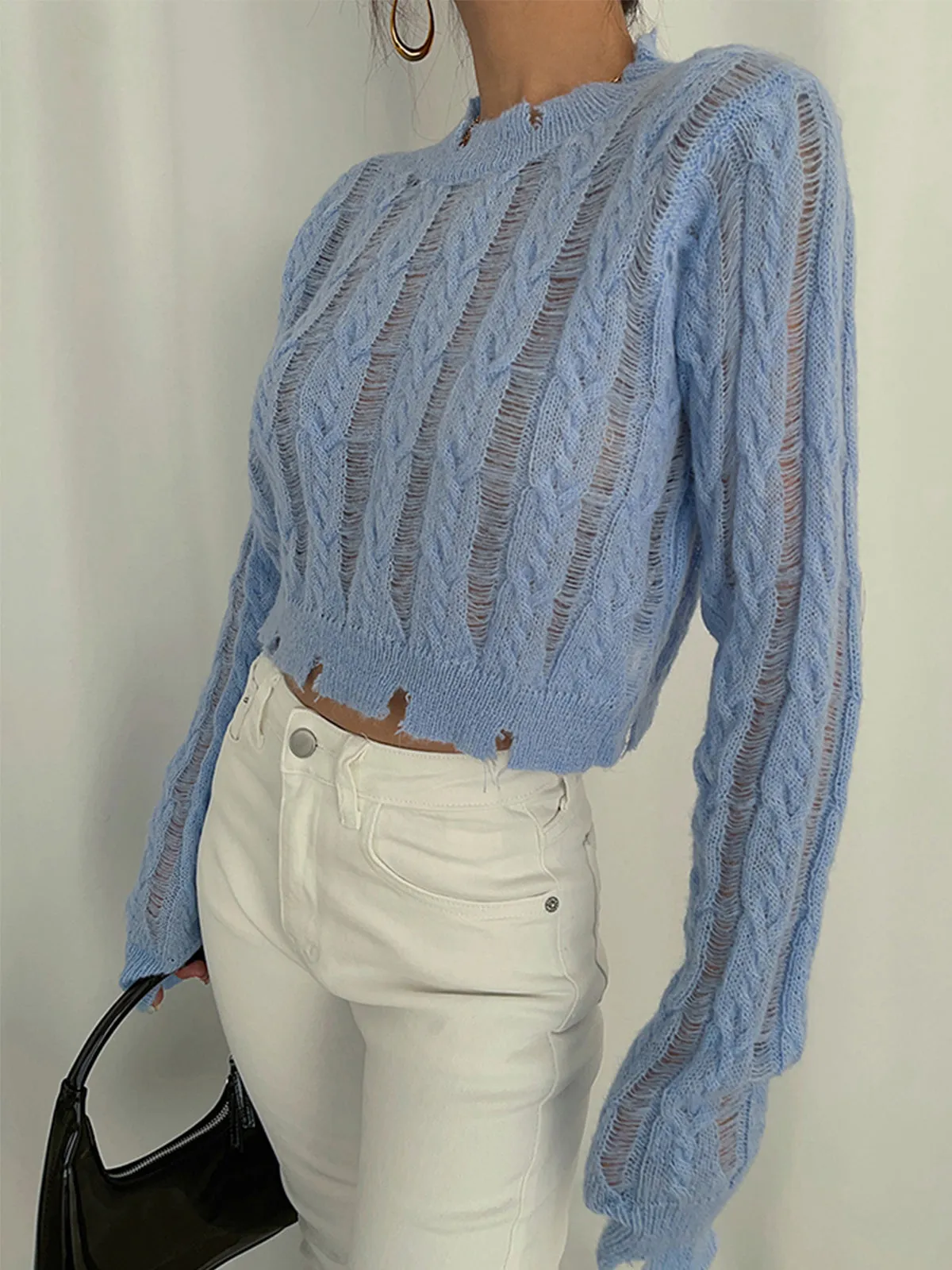 Snowflake Crochet Graceful Knit Shirt