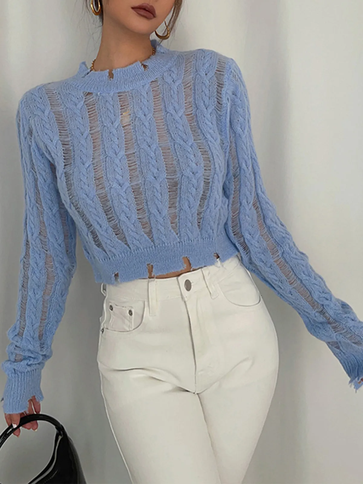 Snowflake Crochet Graceful Knit Shirt