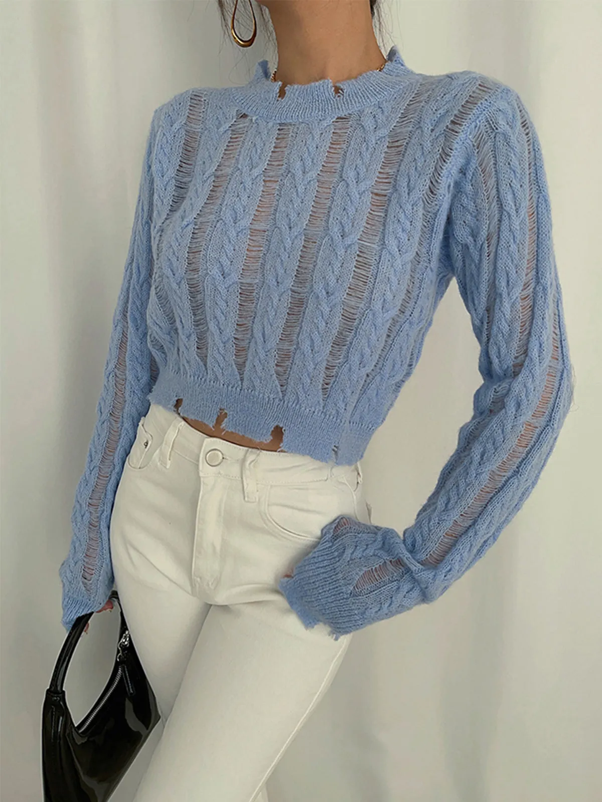 Snowflake Crochet Graceful Knit Shirt