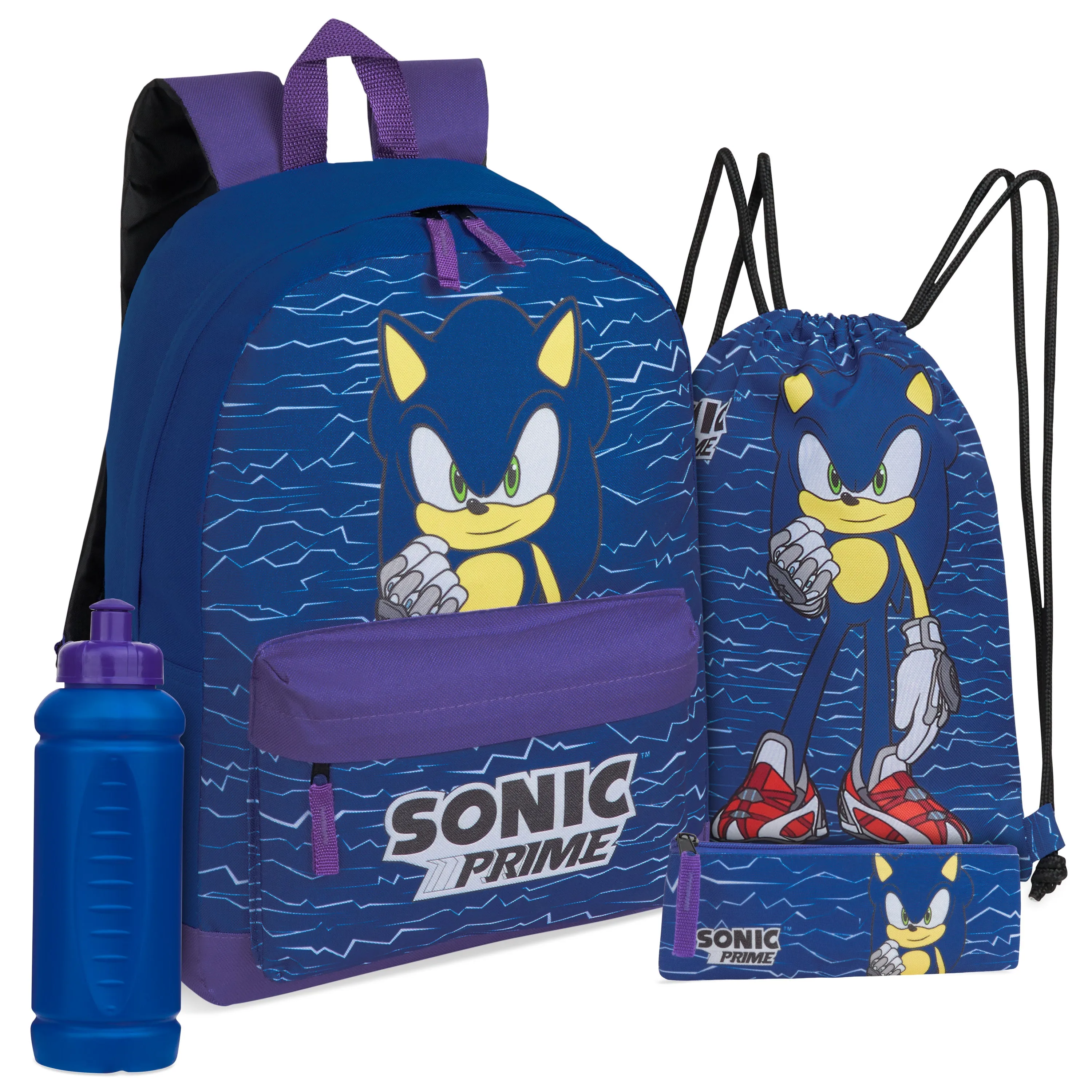 Sonic The Hedgehog School Bag Set, 4 Piece Set