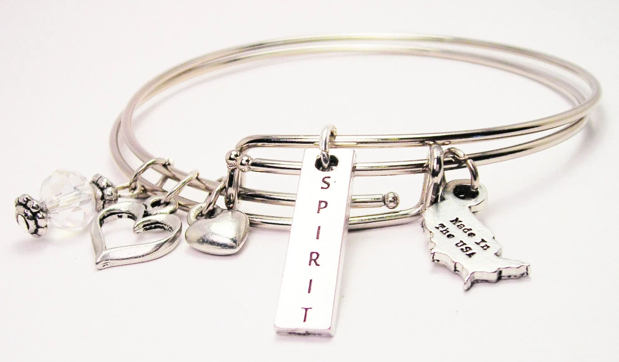 Spirit Long Tab Expandable Bangle Bracelet Set