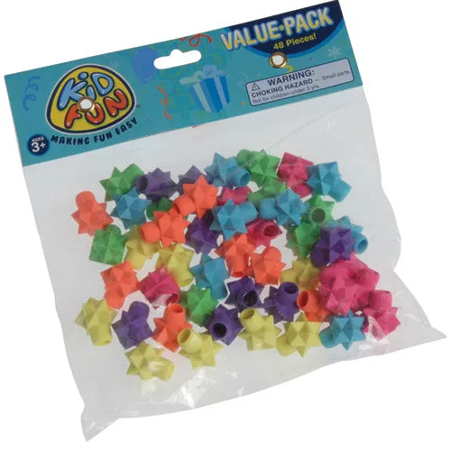 Star Eraser Pencil Tops Kids Stationery - 48 pieces