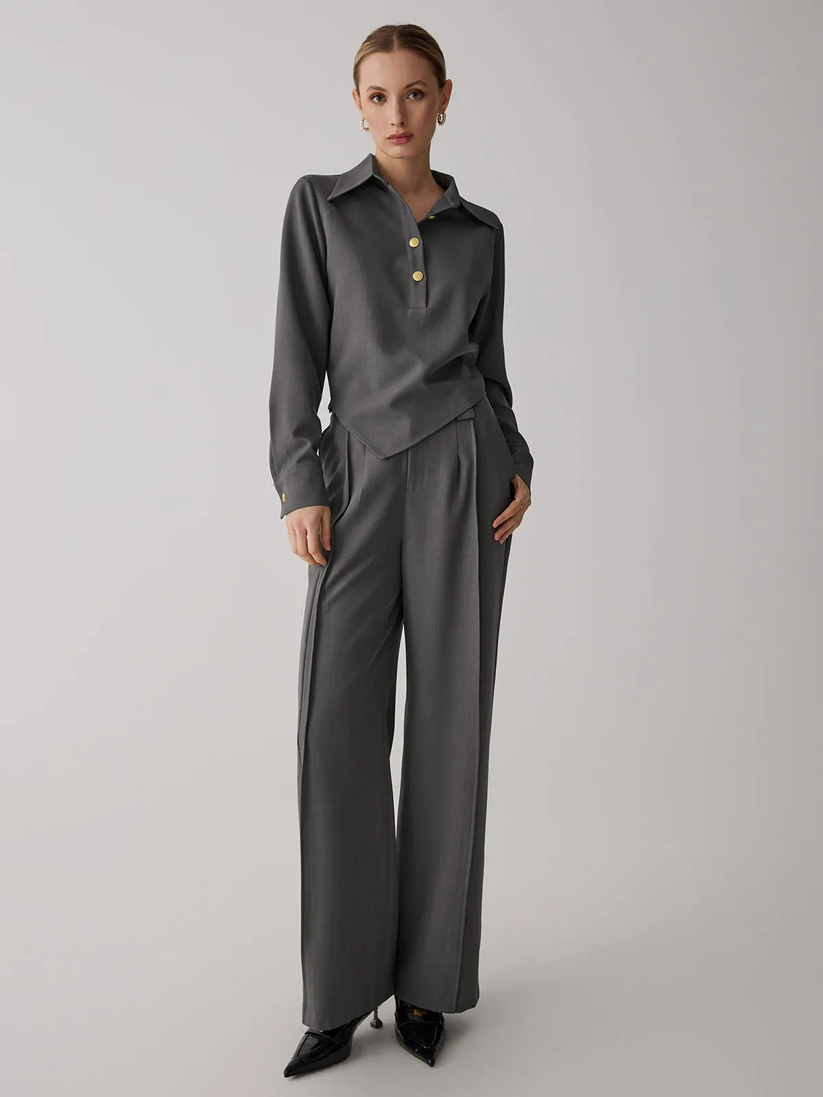 Straight Leg Graceful Suit Pants