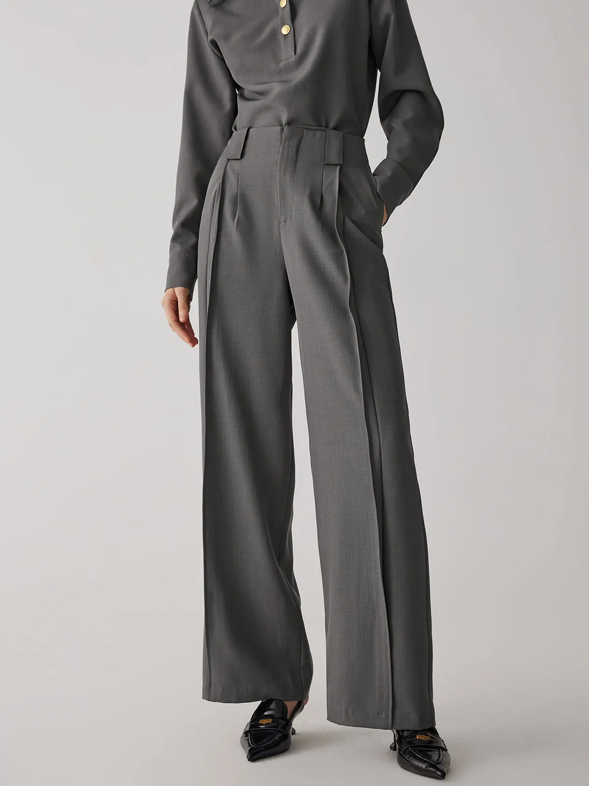 Straight Leg Graceful Suit Pants