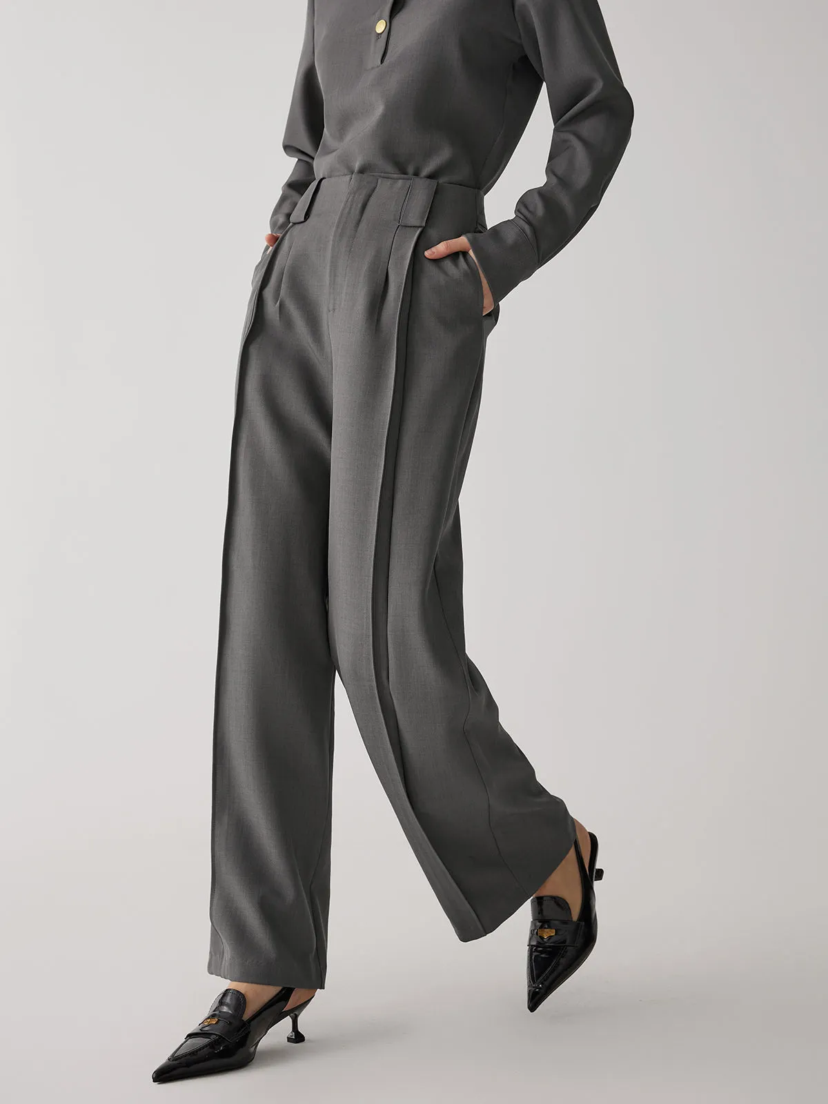 Straight Leg Graceful Suit Pants