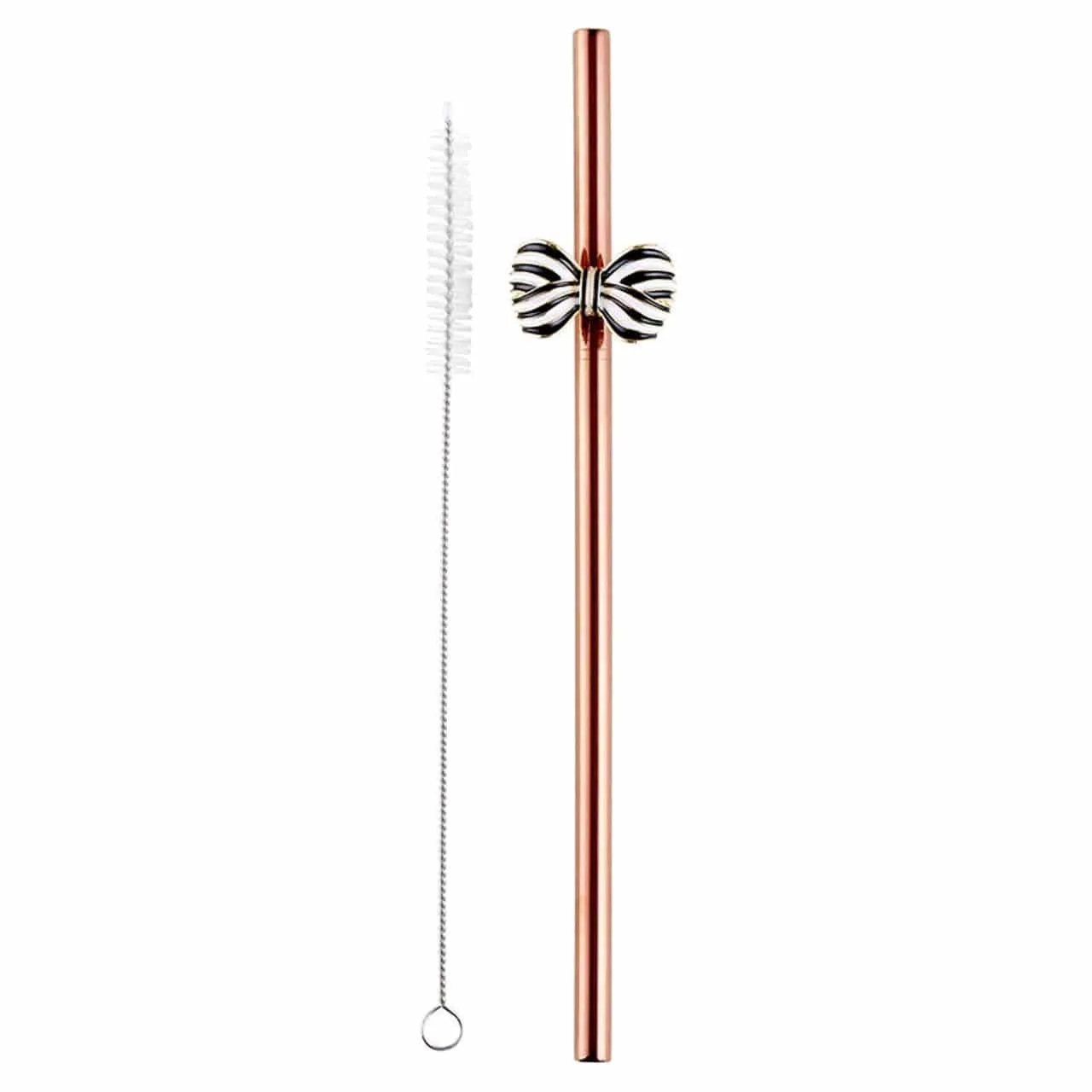 Straw - Bow - Rose Gold