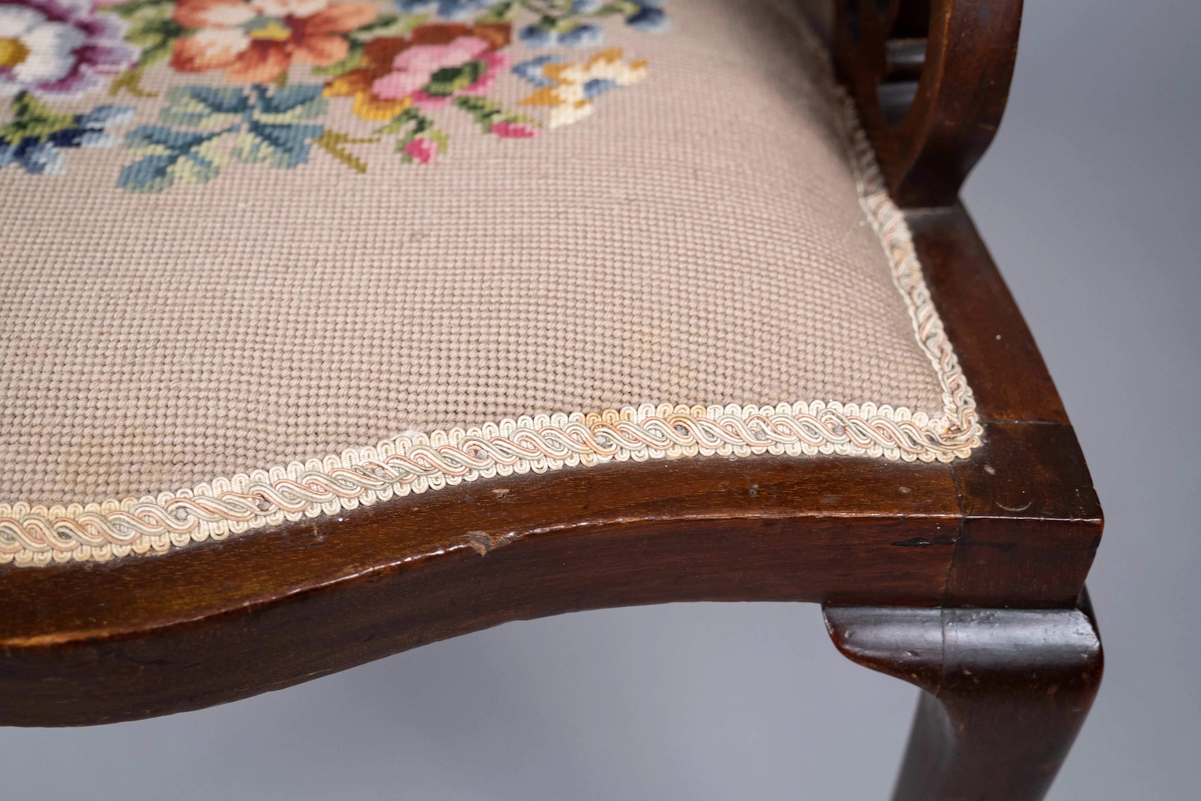 Striking Art Nouveau Mahogany Armchair, c.1890