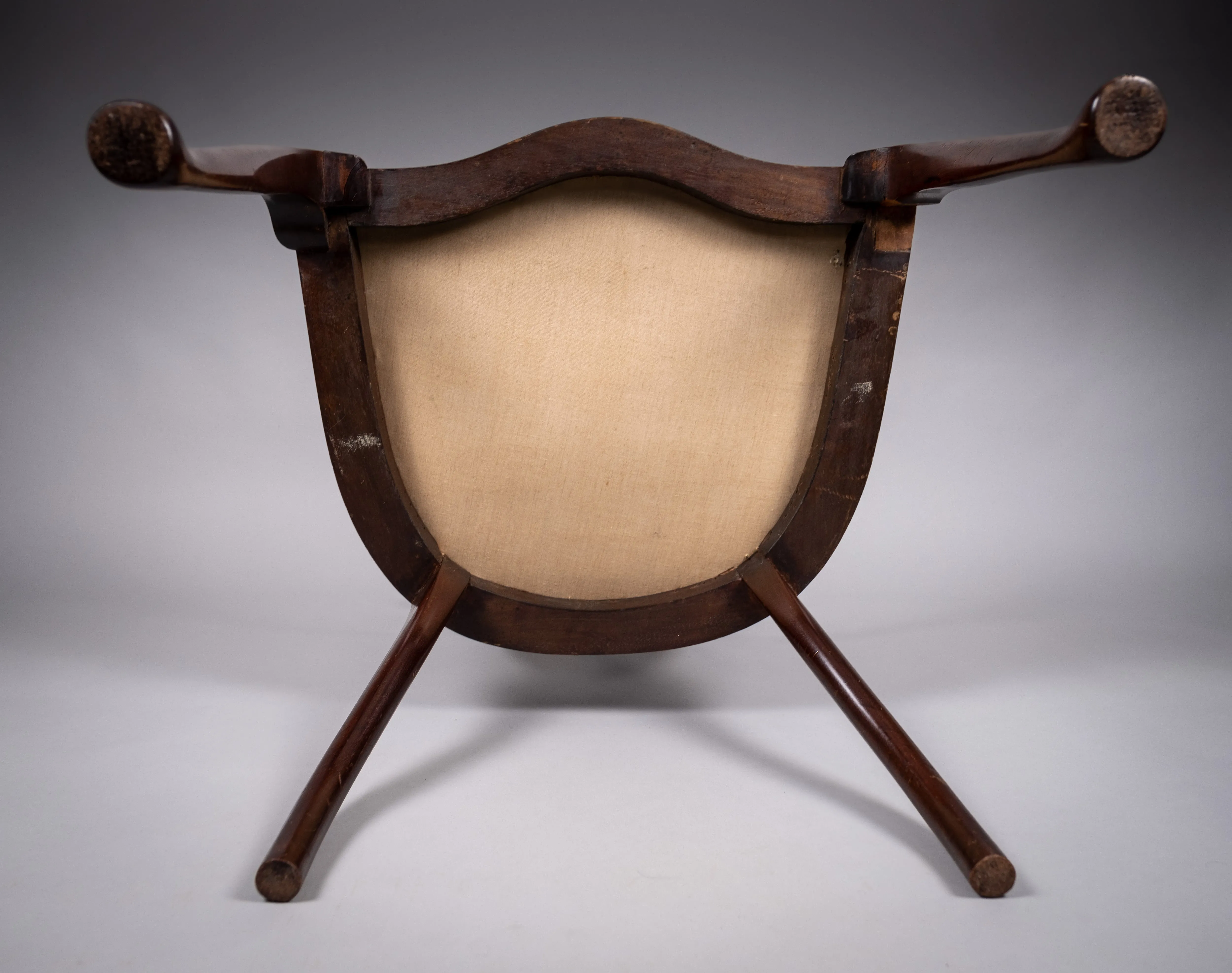 Striking Art Nouveau Mahogany Armchair, c.1890