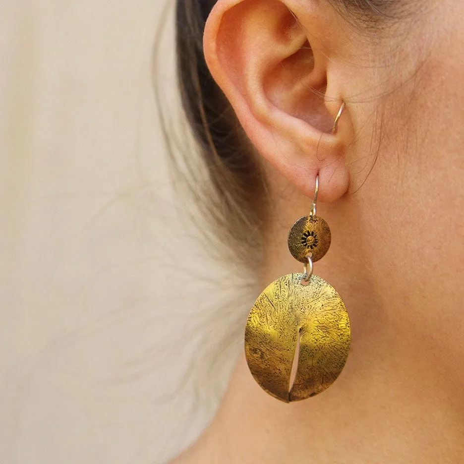 Striking Brass Pod Earring