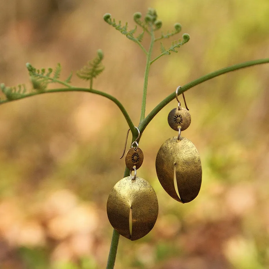 Striking Brass Pod Earring