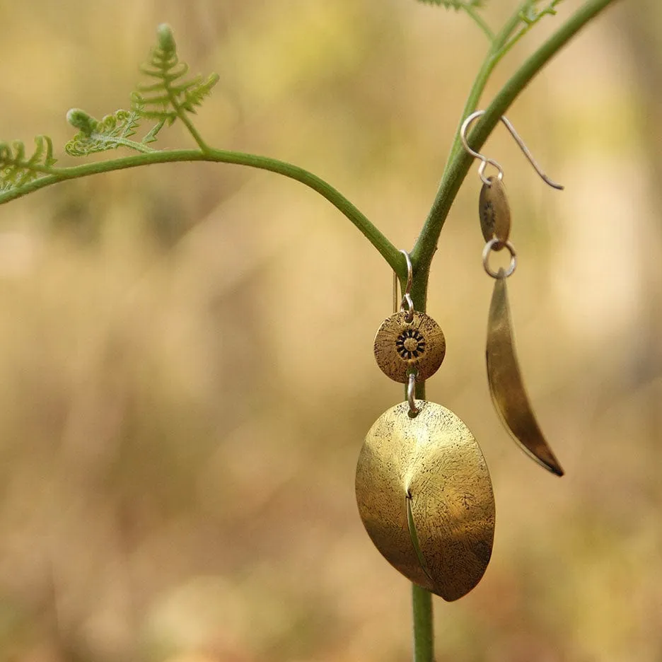 Striking Brass Pod Earring