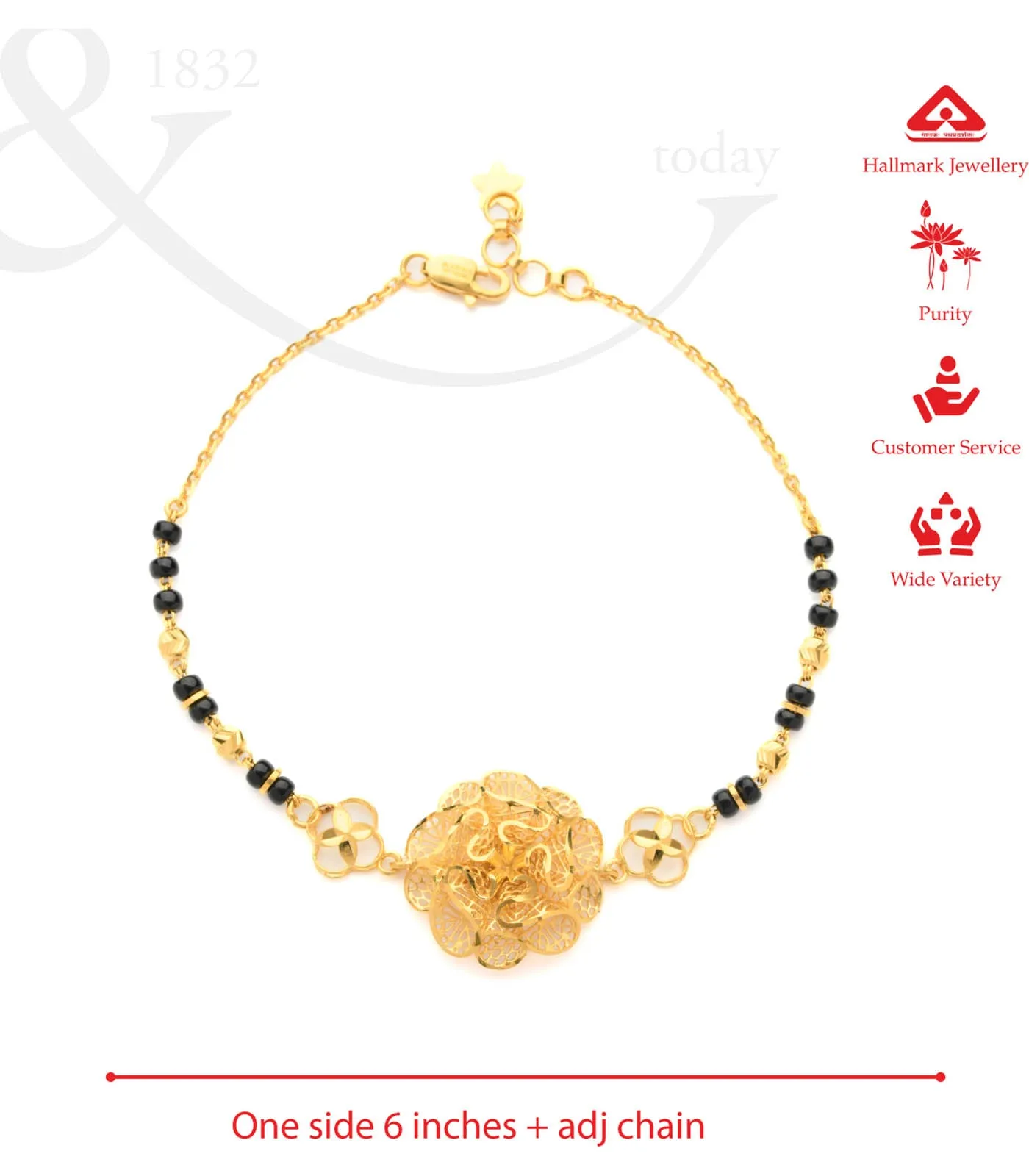 Striking Floral Mangalsutra Bracelet