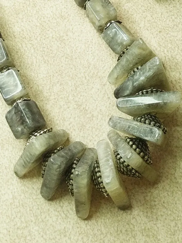 Striking Grey Bead Necklace