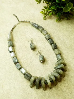 Striking Grey Bead Necklace